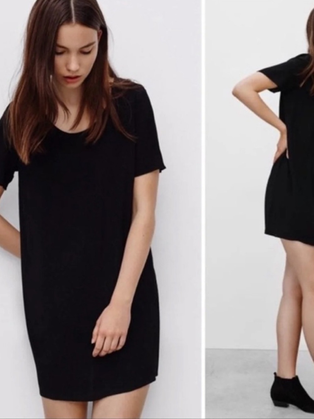 ARTZIA WILFRED FREE TEIGEN Black Shift Mini Shirt Dress